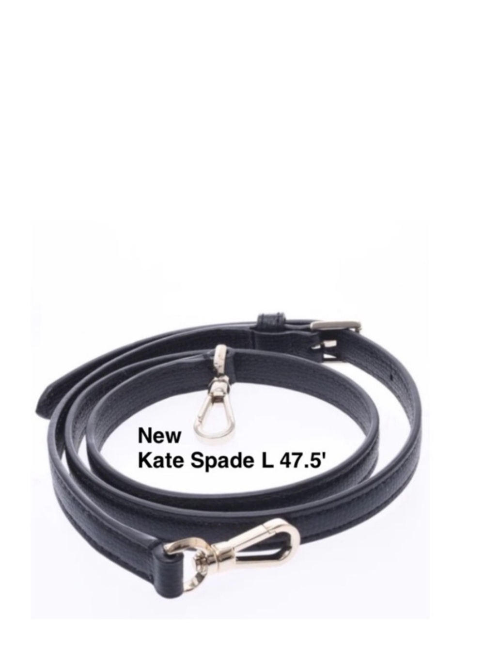 New Kate Spade leather purse replacement Strap black silver hardware adjustable